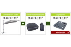 OUTFLEXX Ampelschirm, Anthrazit/creme, Pulverbesch. Aluminium, 250x250cm, Inkl. Plattenständer -Garden Ease Wohnen Verkaufe 4 18353.jpg