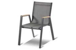 HARTMAN Xanadu / Aruba Set, Xerix/anthrazit, Alu/Teakholz, 6 Stapelsessel, Teakarmlehnen, 220x100cm -Garden Ease Wohnen Verkaufe 4 21171.jpg