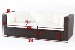 OUTFLEXX 3-Sitzer Sofa, Braun, Polyrattan,210x85x70cm, Inkl. Polster + Wasserfeste Kissenbox 7 OUTFLEXX 3-Sitzer Sofa, Braun, Polyrattan,210x85x70cm, Inkl. Polster + Wasserfeste Kissenbox -Garden Ease Wohnen Verkaufe 4 2393 1 BOX.jpg
