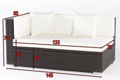 OUTFLEXX 2-Sitzer Ecksofa, Braun, Polyrattan, 145x85x70cm, Armlehne Re, Inkl. Kissen, Wasserfeste Kissenbox 7 OUTFLEXX 2-Sitzer Ecksofa, Braun, Polyrattan, 145x85x70cm, Armlehne Re, Inkl. Kissen, Wasserfeste Kissenbox -Garden Ease Wohnen Verkaufe 4 2393 4 BOX.jpg