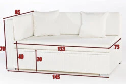 OUTFLEXX 2-Sitzer Ecksofa, Weiß, Polyrattan, 145x85x70cm, Armlehne Re, Inkl. Polster, Wasserfeste Kissenbox -Garden Ease Wohnen Verkaufe 4 2511 4 BOX.jpg