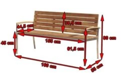 OUTFLEXX Gartenbank, FSC-Teakholz/Edelstahl, 3-Sitzer, 160x55x80cm -Garden Ease Wohnen Verkaufe 5 13536.jpg