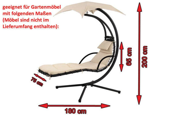 OUTFLEXX Premium Abdeckhaube Für Leco Schwingliege, Schwarz, Wasserbeständig, 187 X 82 X 212 Cm 5 OUTFLEXX Premium Abdeckhaube Für Leco Schwingliege, Schwarz, Wasserbeständig, 187 X 82 X 212 Cm – Bild 5