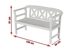 VILLANA Gartenbank, Weiß, Akazienholz, 128 X 54 X 81 Cm, 2 Personen 12 VILLANA Gartenbank, Weiß, Akazienholz, 128 X 54 X 81 Cm, 2 Personen -Garden Ease Wohnen Verkaufe 5 13853.jpg