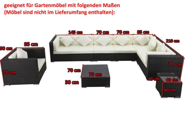 OUTFLEXX Premium Abdeckhauben Set Für Lounge TheBox-B: 1301/ 1380/ 1745/ 16067, Schwarz, Wasserbeständig 5 OUTFLEXX Premium Abdeckhauben Set Für Lounge TheBox-B: 1301/ 1380/ 1745/ 16067, Schwarz, Wasserbeständig – Bild 5