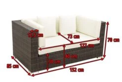 OUTFLEXX 2-Sitzer Sofa, Braun Marmoriert, Polyrattan, 152 X 85 X 70 Cm, Wasserfeste Kissenbox -Garden Ease Wohnen Verkaufe 5 15734 2 BOX.jpg