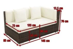 OUTFLEXX 2-Sitzer Ecksofa, Braun Marmoriert, Polyrattan, 145 X 85 X 70 Cm, Wasserfeste Kissenbox, Armlehne Li. -Garden Ease Wohnen Verkaufe 5 15734 3 BOX.jpg