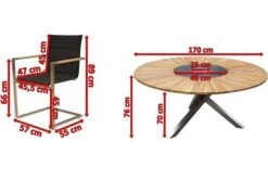 OUTFLEXX Sitzgruppe, Schwarz, Edelstahl/FSC-Teak, Ø 170 Cm, 6 Freischwinger, Inkl. Drehbarer Granitplatte + Eiskühler -Garden Ease Wohnen Verkaufe 5 16570.jpg