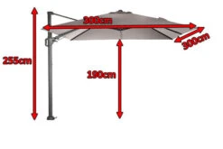 SIENA GARDEN Ampelschirm Sunset N+, Anthrazit / Taupe, Alu/Textil, Ca. 300x300 Cm -Garden Ease Wohnen Verkaufe 5 17164 7.jpg