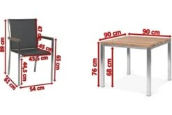 STERN Polaris Esstischgruppe, Silbergrau, Edelstahl/recycled Teak, Tisch 90 X 90 Cm, 4 Stapelsessel -Garden Ease Wohnen Verkaufe 5 18092.jpg