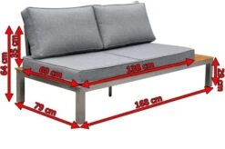 OUTFLEXX 2-Sitzer Sofa, Silber/grau, Edelstahl/FSC-Teakholz/Textil, 168 X 79 X 64 Cm -Garden Ease Wohnen Verkaufe 5 18294.jpg