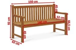 OUTFLEXX Ontario 3-Sitzer Gartenbank, Natur, Teakholz, 150x62x92cm, Fein Geschliffen 9 OUTFLEXX Ontario 3-Sitzer Gartenbank, Natur, Teakholz, 150x62x92cm, Fein Geschliffen -Garden Ease Wohnen Verkaufe 5 18309.jpg