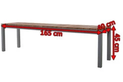 VILLANA Bank, Alu Pulverbeschichtet / FSC Akazienholz, 3 Personen, 165 X 40 X 45 Cm -Garden Ease Wohnen Verkaufe 5 18381.jpg