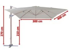 OUTFLEXX Ampelschirm, Creme, Aluminium In Holzoptik, 400x300cm, Inkl. Plattenständer -Garden Ease Wohnen Verkaufe 5 18511.jpg