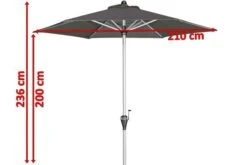 DOPPLER Active Auto Tilt Mittelstockschirm, Anthrazit, Aluminium/Textil, Ø210cm, Höhenverstellbar, Knickbar, Mit Kurbel -Garden Ease Wohnen Verkaufe 5 18592 5.jpg