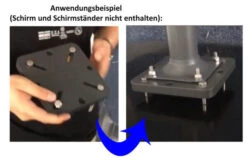 OUTFLEXX Adapterplatte Für Schirmständer Und Bodenanker, Anthrazit, Alu, 16x16x1,5cm, Lochabstand 64-113mm -Garden Ease Wohnen Verkaufe 5 18885.jpg