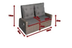 OUTFLEXX Dining 2-Sitzer Sofa, Grau, Polyrattan, 148 X 83 X 110 Cm, Stufenlos Verstellbar -Garden Ease Wohnen Verkaufe 5 18912.jpg