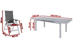 KETTLER BasicPlus Esstischgarnitur, Silber, Alu/Textilene, Tisch 180/240x100cm, 8 Multipositionssessel -Garden Ease Wohnen Verkaufe 5 19308.jpg