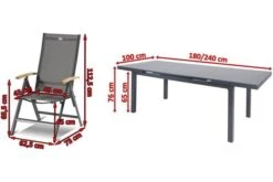 HARTMAN Aruba Teak Esstischgarnitur, Xerix, Alu/Textilene, Tisch 180/240x100cm, 6 Multipositionssessel -Garden Ease Wohnen Verkaufe 5 19337.jpg