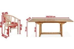 OUTFLEXX Esstischgarnitur, Teakholz, Ausziehtisch 160/210x90cm, 8 Armlehnensessel, Inkl. Polster -Garden Ease Wohnen Verkaufe 5 19367.jpg