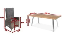 OUTFLEXX Esstischgarnitur, Edelstahl/recyceltes FSC-Teak, Tisch 200x100 Cm, 6 Hochlehner- Diningsessel, A-Gestell -Garden Ease Wohnen Verkaufe 5 19378.jpg