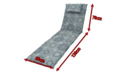 DOPPLER Lyra Liegenauflage, Grau Gemustert, Polyester, 200 X 60 X 7 Cm, Mit Kopfkissen Und Reißverschluss -Garden Ease Wohnen Verkaufe 5 19684.jpg