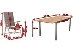 STERN Cardiff Esstischgruppe, Silber/silbergrau, Edelstahl/FSC-Teak, Tisch 150/200 X 90 Cm, 6 Multipositionssessel -Garden Ease Wohnen Verkaufe 5 19749.jpg