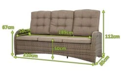 Ploß Rabida Comfort Dining / Lounge 3-Sitzer Sofa, Champagner-meliert, Polyrattan, 210x85x112 Cm, Verstellbar 24 Ploß Rabida Comfort Dining / Lounge 3-Sitzer Sofa, Champagner-meliert, Polyrattan, 210x85x112 Cm, Verstellbar -Garden Ease Wohnen Verkaufe 5 20164.jpg