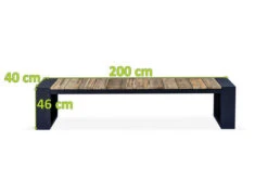 OUTFLEXX Kona Bank, Dark Grey/natur, Alu/recycled FSC®-Teak, 200x40x45cm, Rustikal Gebürstet, U-Gestell -Garden Ease Wohnen Verkaufe 5 20329.jpg