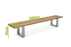 OUTFLEXX Bank, Natur, Edelstahl & Recycled FSC-Teak, 200x40x45cm, Baumkante -Garden Ease Wohnen Verkaufe 5 20356.jpg