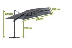 OUTFLEXX Ampelschirm, Anthrazit/grau, Alu/Polyester, 350x350cm, Inkl. Plattenständer -Garden Ease Wohnen Verkaufe 5 20363.jpg