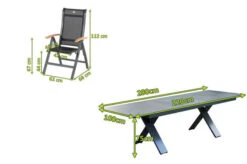 HARTMAN Sondermodell Xanadu / Alice Esstischgarnitur, Xerix/schwarz, Alu/Glaskeramik, 4x4 Textilen, 6 Multipos, 220/280x100cm -Garden Ease Wohnen Verkaufe 5 21103.jpg