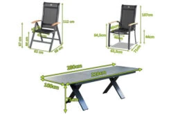 HARTMAN Sondermodell Xanadu / Alice Esstischgarnitur, Xerix/schwarz, Alu/Glaskeramik, 4x4 Textilen, 6 Stapelsessel, 2 Multipos, 220/280x100cm -Garden Ease Wohnen Verkaufe 5 21110.jpg