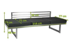 STERN New Holly Dining-Bank/Liege, Silbergrau, Edelstahl, 216x77x73 Cm, Inkl. Polster Schiefergrau -Garden Ease Wohnen Verkaufe 5 21894.jpg