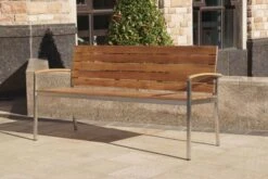 OUTFLEXX Gartenbank, FSC-Teakholz/Edelstahl, 3-Sitzer, 160x55x80cm -Garden Ease Wohnen Verkaufe 6 13536.jpg