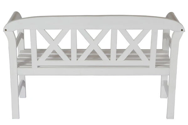 VILLANA Gartenbank, Weiß, Akazienholz, 128 X 54 X 81 Cm, 2 Personen 8 VILLANA Gartenbank, Weiß, Akazienholz, 128 X 54 X 81 Cm, 2 Personen – Bild 8