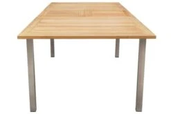 OUTFLEXX Set, Schwarz, Edelstahl/Teak, Tisch 180/240 X 100 Cm, 6 Stapelstühle Gepolstert -Garden Ease Wohnen Verkaufe 6 14137.jpg