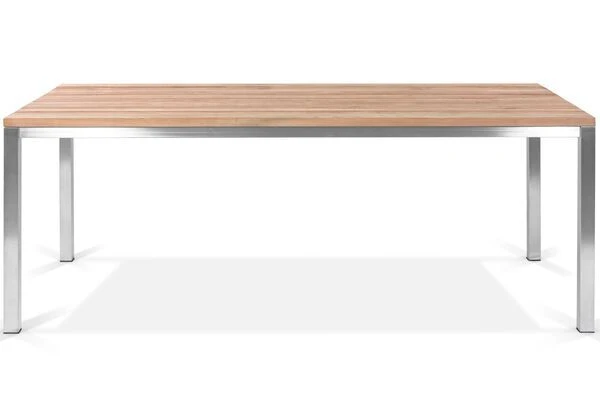 STERN Cardiff Esstischgruppe, Silber/taupe, Edelstahl/Teak, Tisch 200 X 100 Cm, 6 Stapel-, 2 Multipositionssessel 6 STERN Cardiff Esstischgruppe, Silber/taupe, Edelstahl/Teak, Tisch 200 X 100 Cm, 6 Stapel-, 2 Multipositionssessel – Bild 6