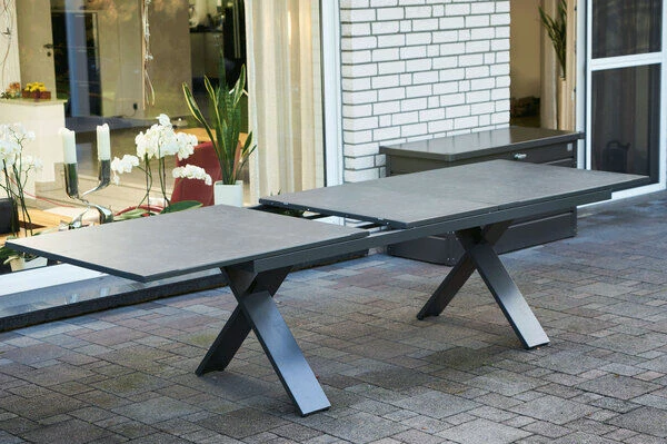 HARTMAN Sondermodell Xanadu / Raffaelo Sitzgruppe, Xerix/anthrazit, Alu/Glaskeramik, 2 Stapelsessel, 6 Multipos, 220/280x100cm 6 HARTMAN Sondermodell Xanadu / Raffaelo Sitzgruppe, Xerix/anthrazit, Alu/Glaskeramik, 2 Stapelsessel, 6 Multipos, 220/280x100cm – Bild 6