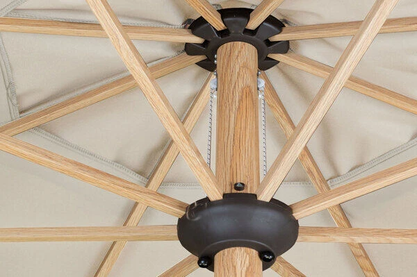 DOPPLER Alu Wood Mittelstockschirm, Natur, Alu/Polyester, 350cm, Mit Kurbel, Holzoptik 6 DOPPLER Alu Wood Mittelstockschirm, Natur, Alu/Polyester, 350cm, Mit Kurbel, Holzoptik – Bild 6