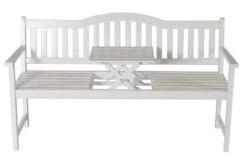 VILLANA Gartenbank, Weiß, Akazienholz, 152 X 59 X 86 Cm, 2-3 Personen, Klapptisch-Funktion -Garden Ease Wohnen Verkaufe 7 13851.jpg