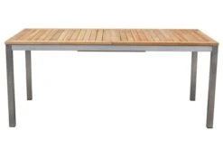 OUTFLEXX Set, Schwarz, Edelstahl/Teak, Tisch 180/240 X 100 Cm, 6 Stapelstühle Gepolstert -Garden Ease Wohnen Verkaufe 7 14137.jpg