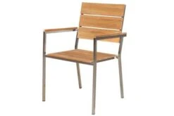 OUTFLEXX Esstischgarnitur, Edelstahl / FSC-Teakholz, Tisch 150 X 80 Cm, 6 Stapelsessel -Garden Ease Wohnen Verkaufe 7 17266.jpg