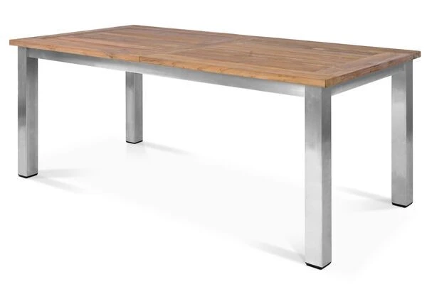 STERN Cardiff Esstischgruppe, Silber/silbergrau, Edelstahl/Teak, Tisch 200/260 X 100 Cm, 6 Stapel-, 2 Multipositionssessel 7 STERN Cardiff Esstischgruppe, Silber/silbergrau, Edelstahl/Teak, Tisch 200/260 X 100 Cm, 6 Stapel-, 2 Multipositionssessel – Bild 7