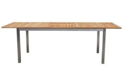 OUTFLEXX Set, Schwarz, Edelstahl/Teak, Tisch 180/240 X 100 Cm, 6 Stapelstühle Gepolstert -Garden Ease Wohnen Verkaufe 8 14137.jpg