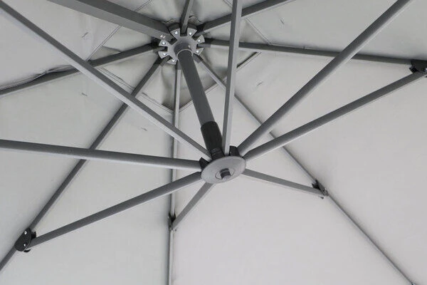 OUTFLEXX Ampelschirm, Anthrazit, Pulverbesch. Aluminium, 300x300 Cm, Inkl. Plattenständer, Twist-Funktion 11 OUTFLEXX Ampelschirm, Anthrazit, Pulverbesch. Aluminium, 300x300 Cm, Inkl. Plattenständer, Twist-Funktion – Bild 11