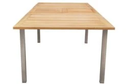 OUTFLEXX Set, Silber, 200/300 X 100 Cm, Edelstahl/Teak, Ausziehtisch, 6 Stapelstühle, 2 Multipositionssessel -Garden Ease Wohnen Verkaufe 9 14150.jpg