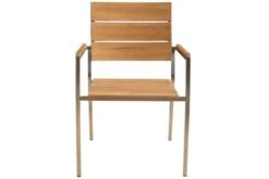 OUTFLEXX Esstischgarnitur, Edelstahl / FSC-Teakholz, Tisch 150 X 80 Cm, 6 Stapelsessel -Garden Ease Wohnen Verkaufe 9 17266.jpg